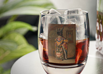 A Buddhist Lama at a Feast at Pemionchi Monastery by Vasily Vereshchagin Whiskey Glass
