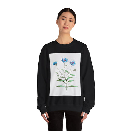 Blue Strawflower by Anselmus Boëtius de Boodt Heavy Blend™ Crewneck Sweatshirt