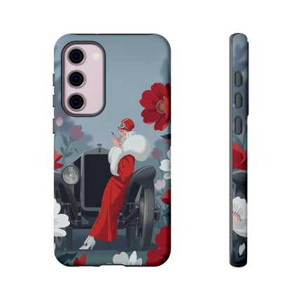 🚗🌺 The Lady Of The Grand Touring Car Phone Case – Art Deco Motoring Elegance
