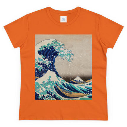 The Great Wave off Kanagawa by Katsushika Hokusai Women's Midweight Cotton Tee