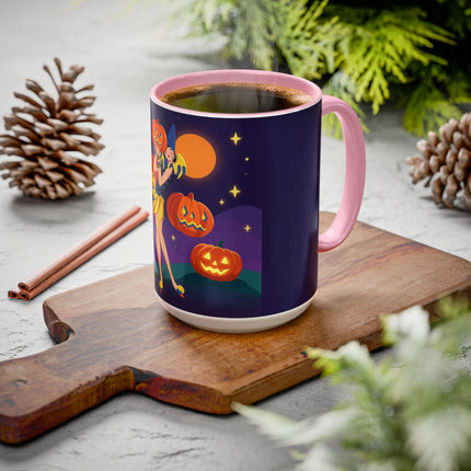 🎃🕯️ Moonlit Pumpkin Masquerade Colorful Mug – Whimsical Halloween Charm