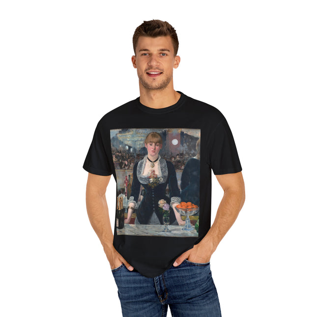 A Bar at the Folies-Bergère by Edouard Manet Unisex Garment-Dyed T-shirt