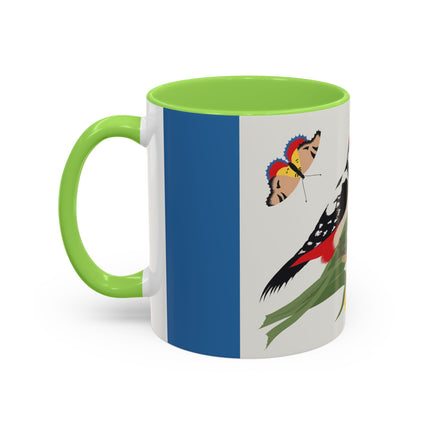 Woodpecker & Tulip Colorful Mugs – Vibrant Spring & Bold Beauty