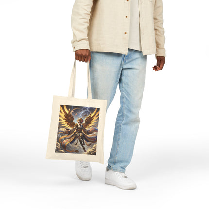 Valkyrie Descending Through Storm Cotton Canvas Tote Bag
