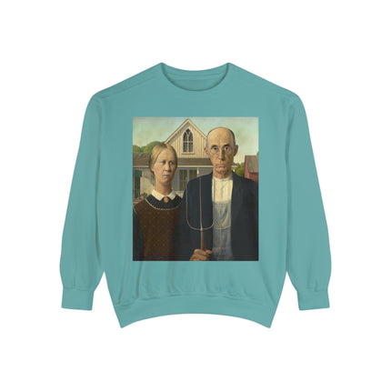 American Gothic by Grant Wood Unisex Garment-Dyed Sweatshirt