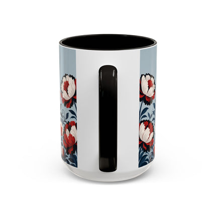 ❤️🌺 The Scarlet Blossom Dancer Colorful Mug – Art Deco Fashion Whimsy