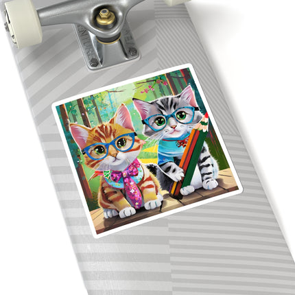 Kitten Scholars Kiss-Cut Stickers (4 Sizes)