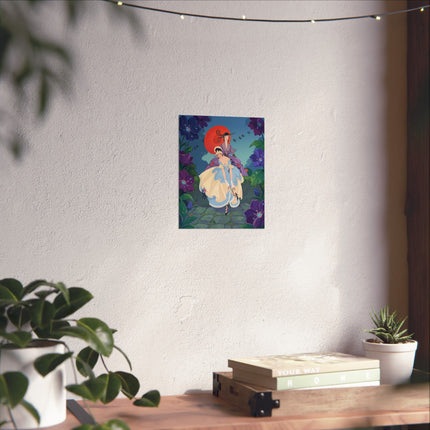🌂💜 The Ladies Of The Violet Garden Matte Vertical Poster – Art Deco Floral Elegance
