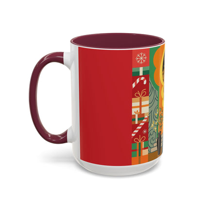❤️ The Lady Of The Candlelit Christmas Alcove Colorful Mug – Art Deco Holiday Elegance