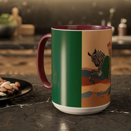 Zebra Rider Colorful Mugs – Safari Chic & Art Deco Adventure
