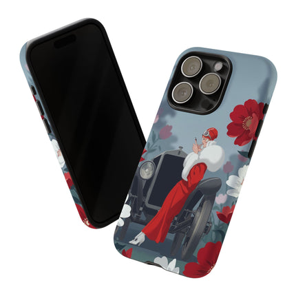 🚗🌺 The Lady Of The Grand Touring Car Phone Case – Art Deco Motoring Elegance