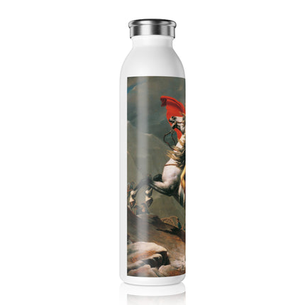 Napoleon Crossing the Alps by Jacques-Louis David Slim Water Bottle