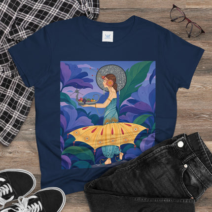 🦋🌿 The Butterfly Garden Offering Cotton Tee – Art Deco Botanical Fantasy