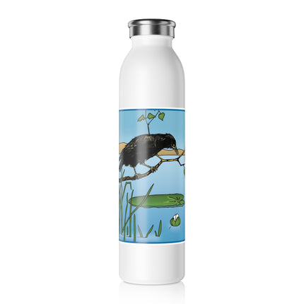The Crow and the Frog Slim Water Bottle
