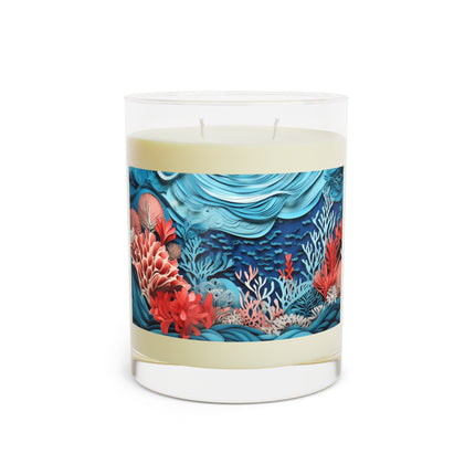 Enchanting Underwater Scene Scented Candle - Full Glass, 11oz - The White Tea & Fig, The Lavender & Sage, and The Ocean Mist & Moss