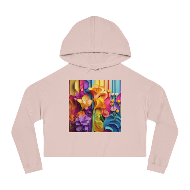 The Graceful Freesia Women’s Cropped Hooded Sweatshirt