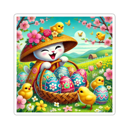 Geisha Kitten’s Easter Delight Kiss-Cut Stickers (4 Sizes)