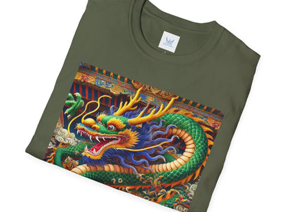 Tibetan Dragon Over Kabuki Duel Unisex Softstyle T-Shirt