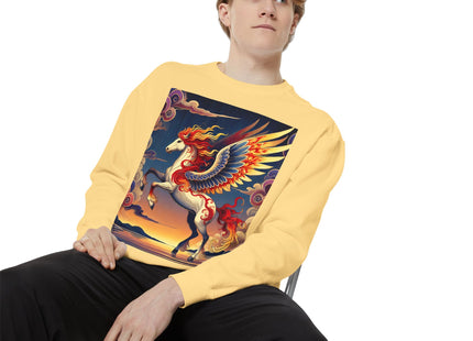 Flame-Winged Horse at Sunset Sweatshirt