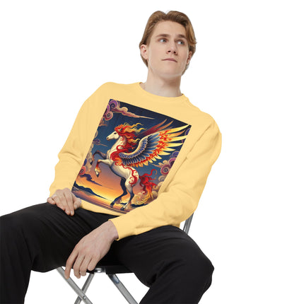 Flame-Winged Horse at Sunset Sweatshirt
