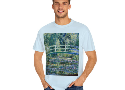 Water Lilies and Japanese Bridge by Claude Monet Unisex Garment-Dyed T-shirt