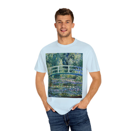 Water Lilies and Japanese Bridge by Claude Monet Unisex Garment-Dyed T-shirt