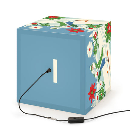 🎿❄️ The Winter Garden Skier Light Cube Lamp – Whimsical Holiday Fantasy