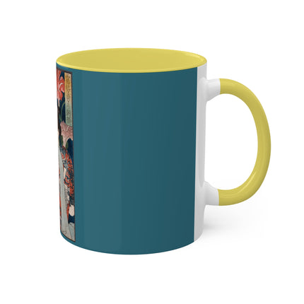 Modern Gallants with Morning Glories by Tsukioka Yoshitoshi Colorful Mugs, 11oz