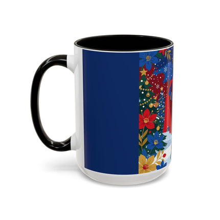🎭❄️ The Christmas Masquerade Lady Colorful Mug – Art Deco Holiday Fantasy