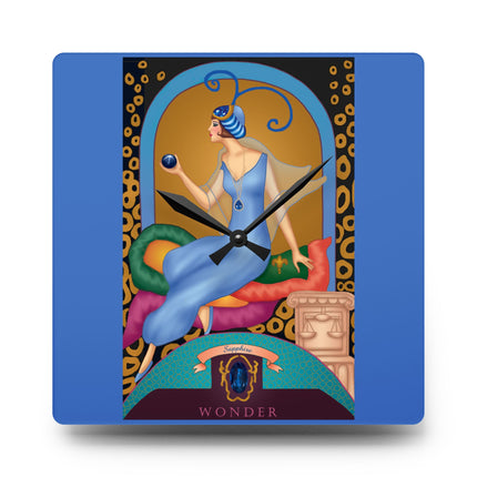 September & Sapphire Zodiac Acrylic Wall Clock