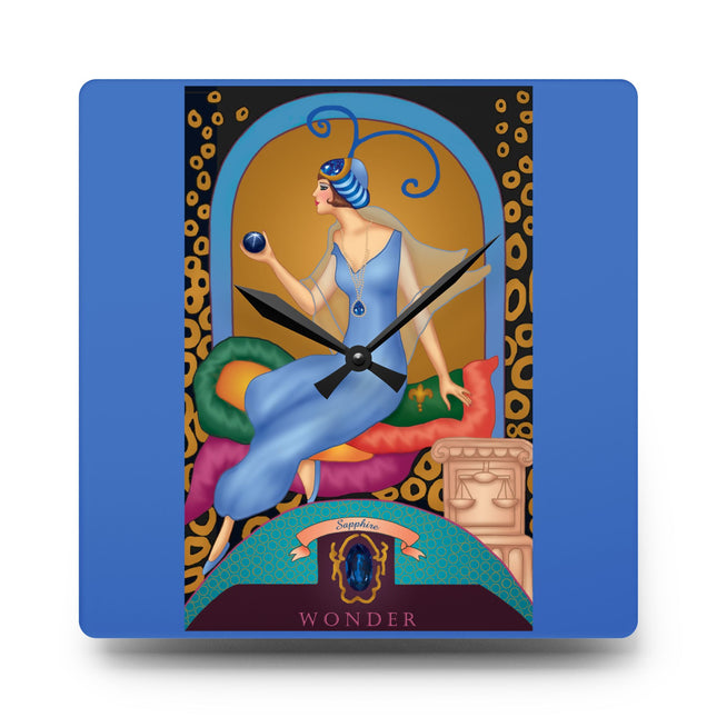 September & Sapphire Zodiac Acrylic Wall Clock