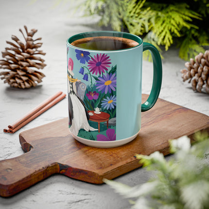 The Lady Of The Garden Tea Colorful Mugs – Art Deco Floral Elegance