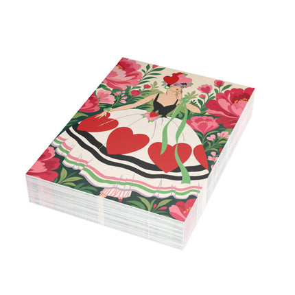 ❤️🌸 The Heart Garden Postcards With Envelopes – Art Deco Floral Romance