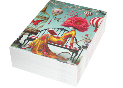 Reading In A Painted Garden Postcard Bundles (envelopes included) - Bundles of 10, 30, 50 Pieces