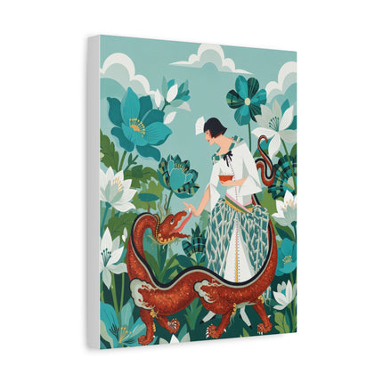 🐉🌿 The Dragon Keeper Placemat – Art Deco Floral Fantasy