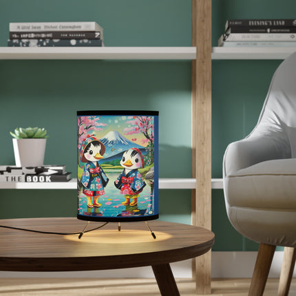 Rainy Day Ducks Tripod Lamp