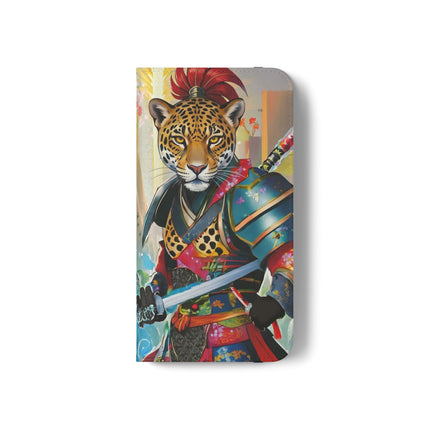 🐆⚔️ Circuit Samurai Jaguar Flip Case – Neon Power & Electric Honor
