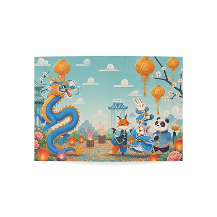 🐉🏮 The Dragon Lantern Festival Greeting Card – Whimsical Animal Celebration