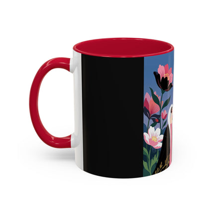 🌹🎄 The Lady Of The Candlelit Rose Tree Colorful Mug – Art Deco Christmas Garden