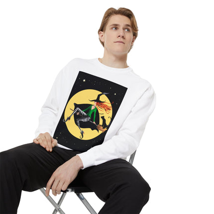 A Witch’s Moonlit Flight Unisex Garment-Dyed Sweatshirt