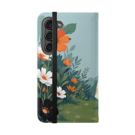 🌼🖤 The Ladies Of The Garden Promenade Flip Case – Art Deco Floral Fashion