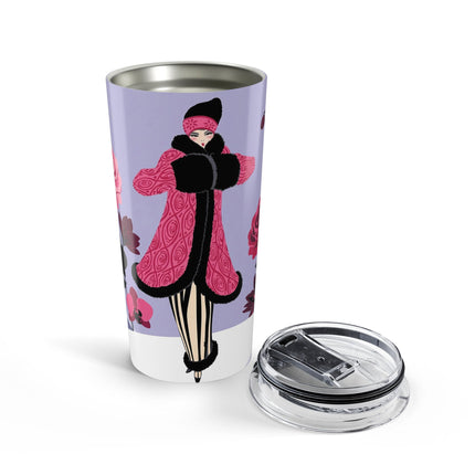 🌹❄️ The Lady Of The Winter Orchid Garden Tumbler – Art Deco Floral Elegance