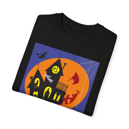 Halloween Night at the Haunted House Unisex Garment-Dyed T-shirt