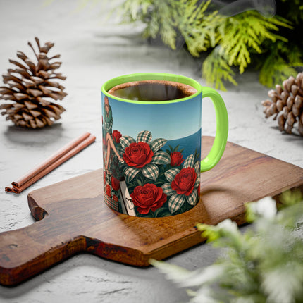⛵🌹 The Seaside Rose Traveler Colorful Mug – Art Deco Floral Elegance