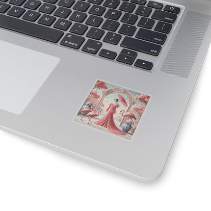 Petals, Porcelain, and Flamingos Kiss-Cut Stickers (4 Stickers)