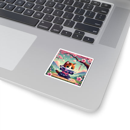 Samurai Kitten Kiss-Cut Stickers (4 Sizes)
