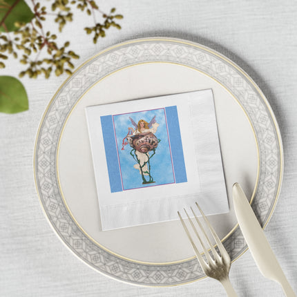 Enchanting Serenity White Coined Napkins