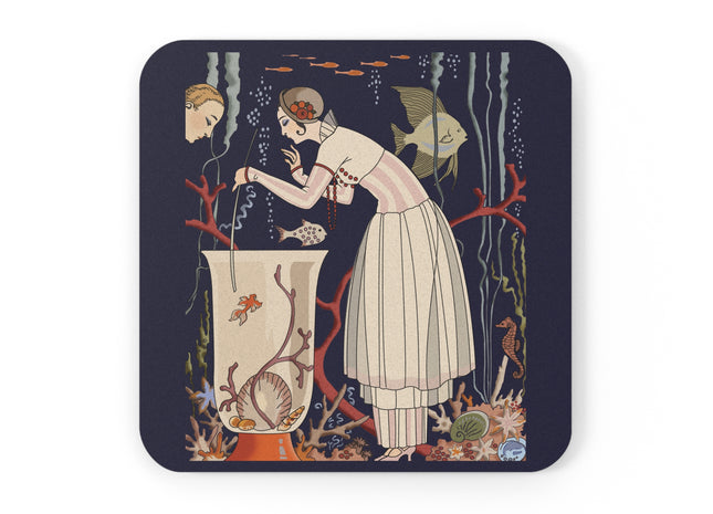 The Dazzling Little Fish by George Barbier Cork Back Coaster