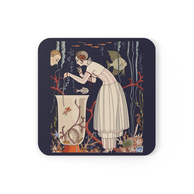 L'Etourdissant Petit Poisson by George Barbier Cork Back Coaster