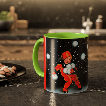 A Festive Snowball Toss Colorful Mugs (11oz, 15oz)